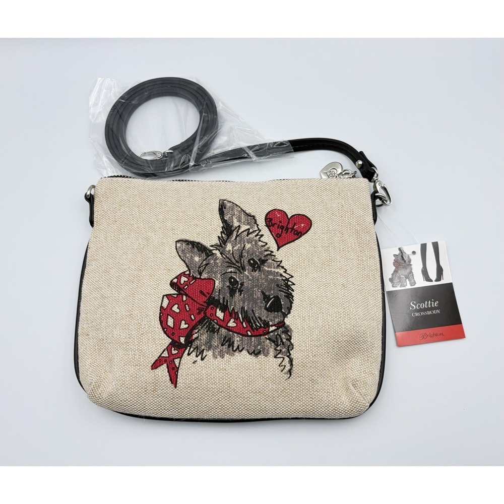 Brighton‎ NWT Scottie Dog Crossbody Bag Tom Clancy Canvas Travel Purse Gift New